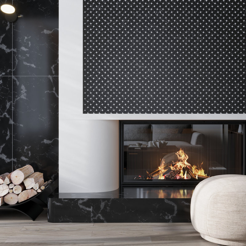 Noir Luxe 11 x 11 Eastern Black Marble Mosaic Basketweave Tile (4.2 Sq Ft/Case) - 5 Pack