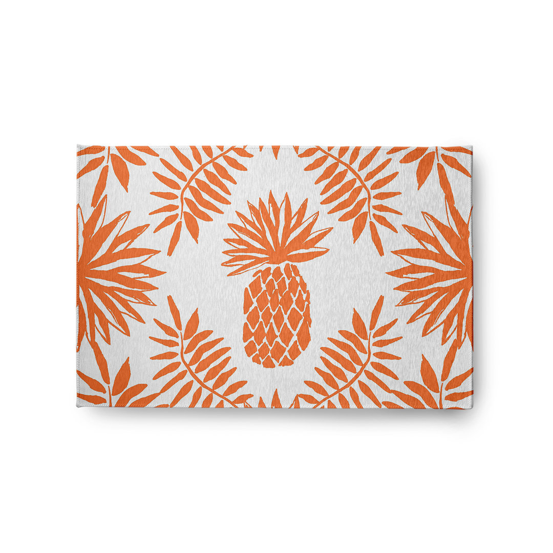 Pineapple Leaves Spring Chenille Rug Red Barrel Studio® Rug