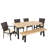 Polen 6 - Person Acacia Wicker Patio Dining Set with Extendable Rectangular Table