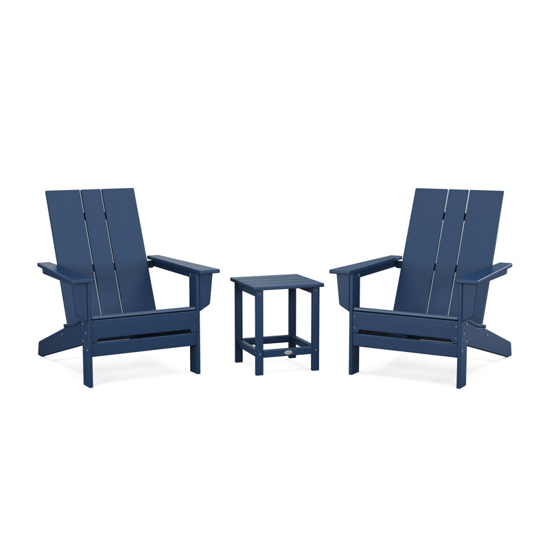 Chaise Adirondack d'extérieur avec table Nashe POLYWOOD x, Marine