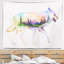 Tapisserie d’exposition à double exposition en polyester animal loup avec accessoires suspendus inclus-28489396