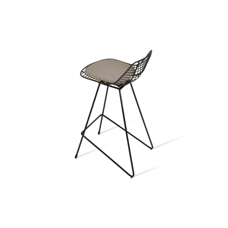 Tabouret de bar et de comptoir Tiger, Tabouret de comptoir (siège d'une hauteur de 26 p, Laiton, Caramel