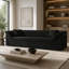 Canapé modulaire droit 2 pièces, canapé rembourré moderne avec accoudoirs rembourrés courbés et poche de rangement latérale dans la poche latérale pour le salon - noir-2081783950