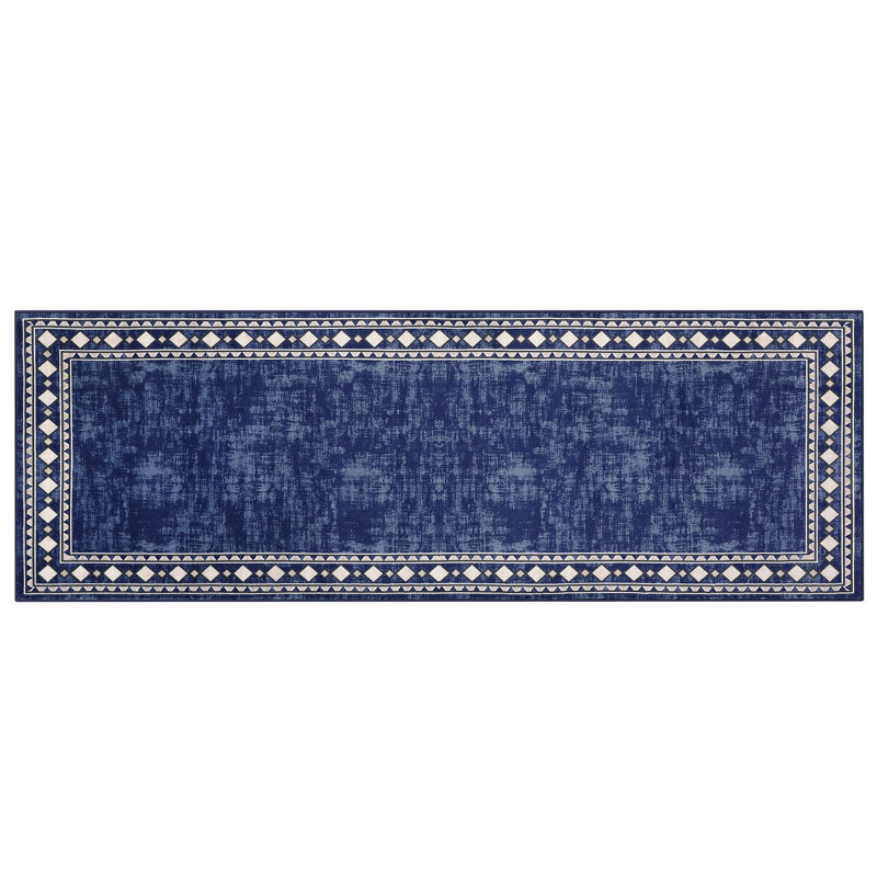 Washable Modern Carpet Chic Bordered Area Rugs for Dining Room, Runner 2' x 6'