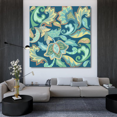 Toile tendue grise Canora Gray Ditzian, art de la galerie Paisley I
