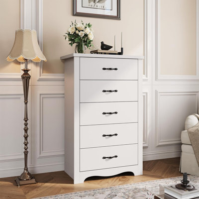 Commode 5 tiroirs pour chambre à coucher, commode en bois, commodes modernes pour chambre à coucher, salon, placard