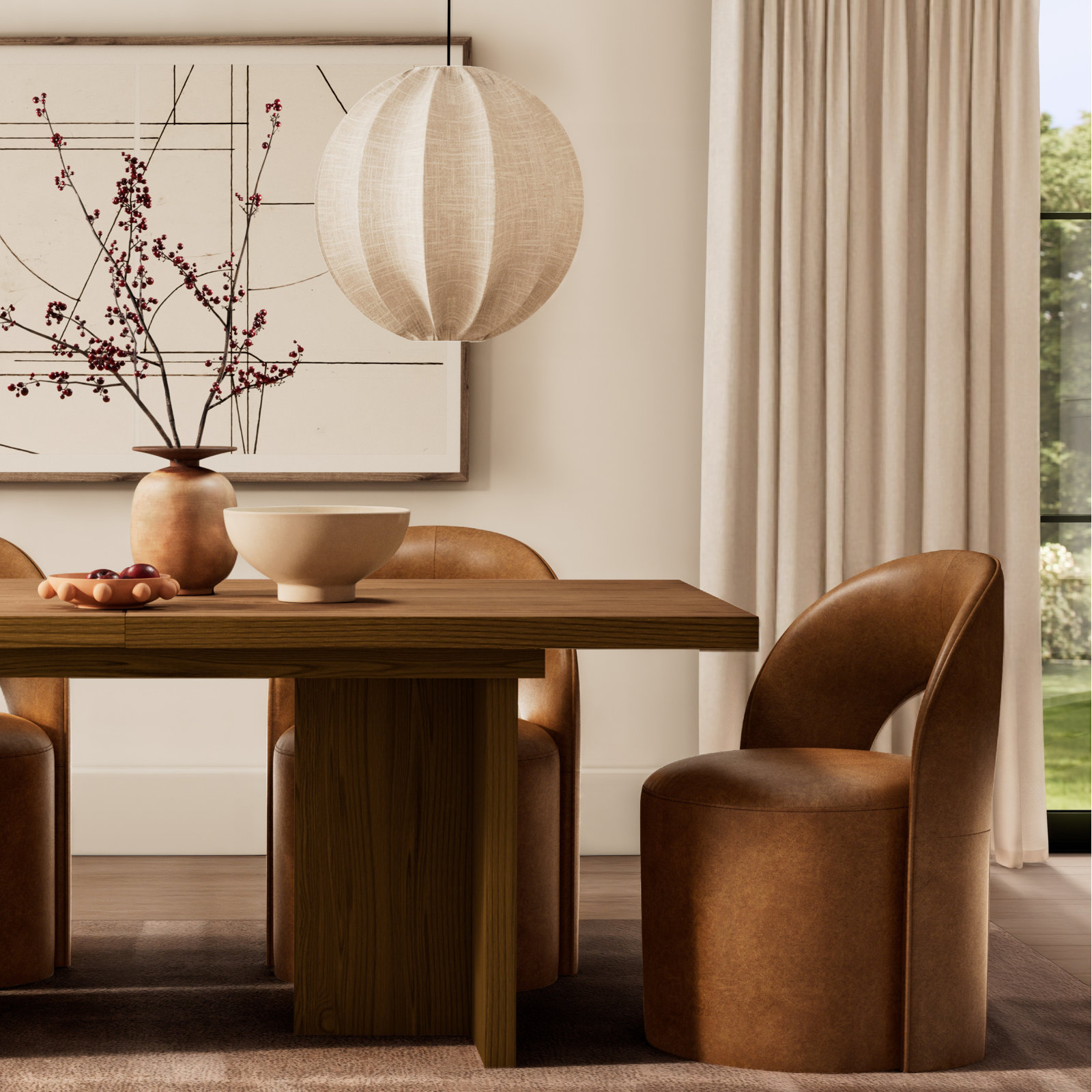Neta Genuine Leather Swivel Side Chair