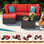 Ensemble de conversation modulaire pour patio 5 pièces avec coussins-133402864