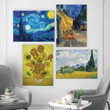 5 Panel Wall Art Canvas Set Abstract Starry Night Picture By Van