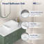  Lavabo de salle de bain rectangulaire en porcelaine vitrifiée L 20 po x l 15 po Salerno