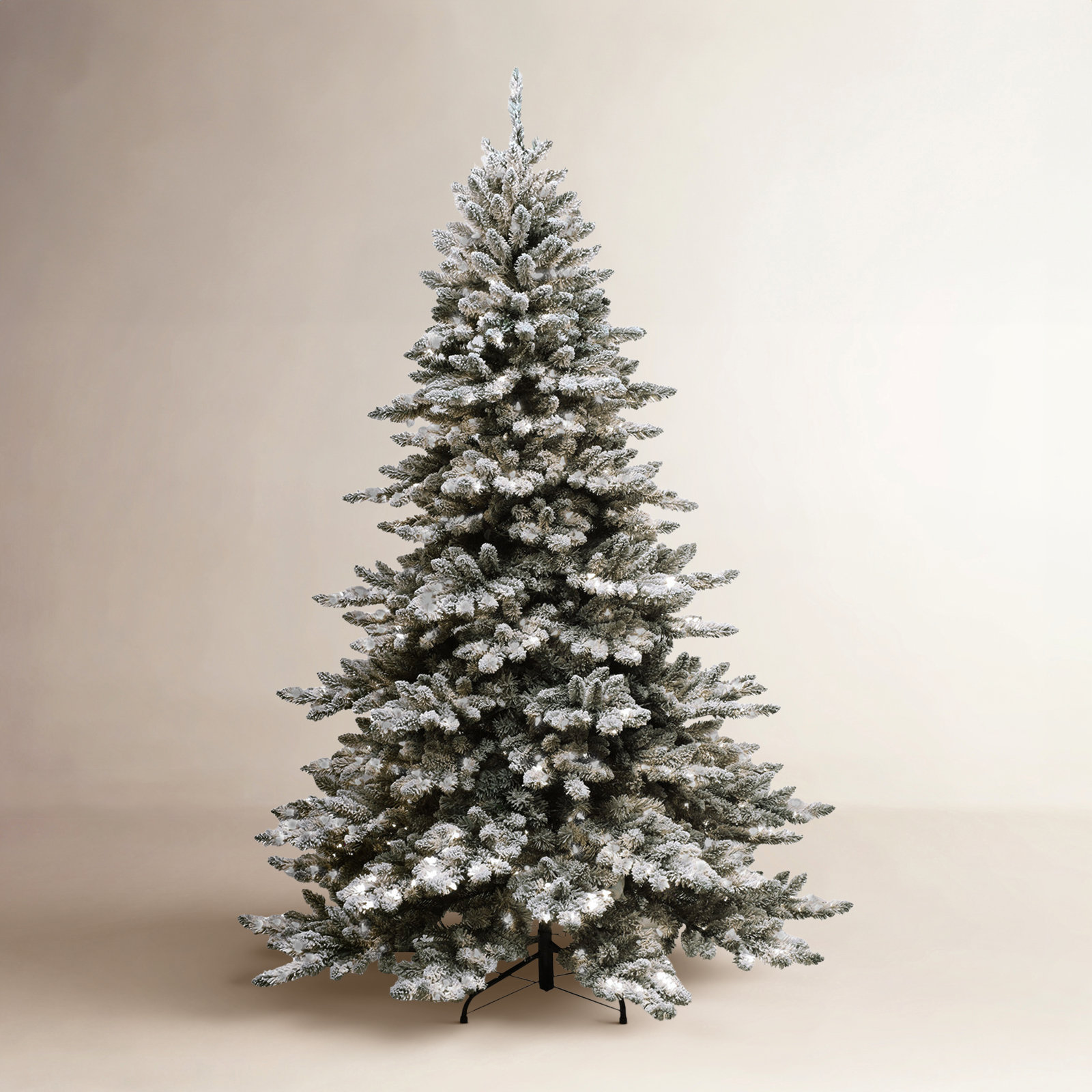 9' Frosted Pre-Lit Spruce Christmas Tree