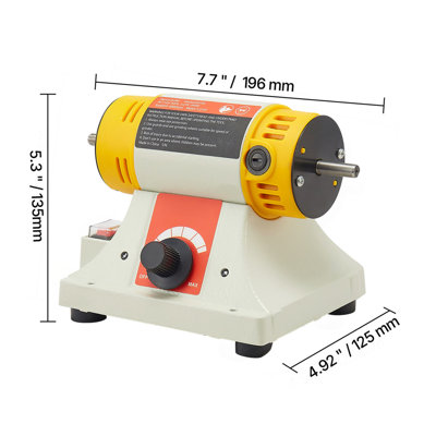 Bench Buffer Polisher, 1/2HP Polishing and Buffing Machine, 0 to 8000RPM Benchtop Polisher with 2PCS 4" Cotton Wheel, 3PCS 3" Abrasive Fiber Wheels & Polishing Compound for Metal Jewelry Wood