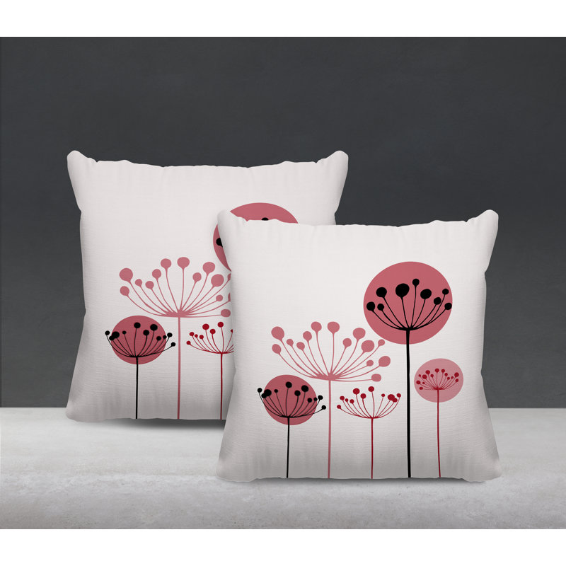 Housse et insert de coussin décoratif intérieur / extérieur en mélange de polyester, L 15 po x H 15 po, Rouge