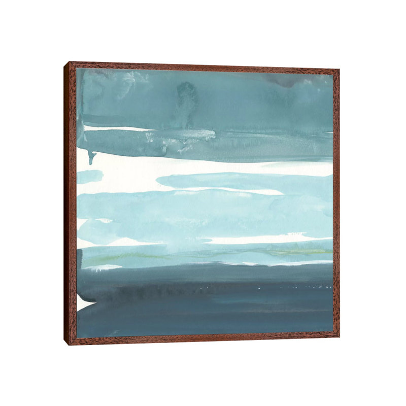 Teal Horizon I by Rob Delamater - Gallery-Wrapped Canvas Giclée on Canvas, Classic Wood Floater Framed