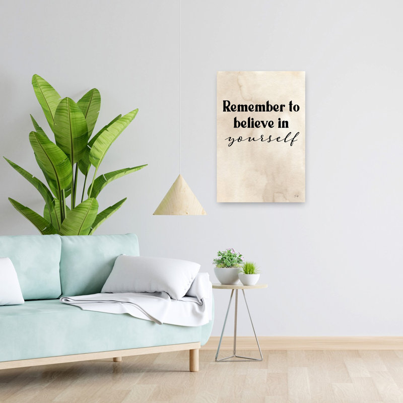 «Believe In Yourself», art contemporain abstrait, H 24 po x l 16 po