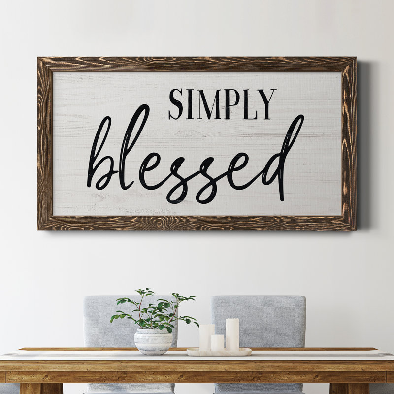 Simply - Art textuel sur toile avec cadre photo, Noyer