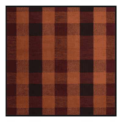Machine Washable Checkered Black Area Rug