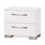 Ensemble de chambre pour grand lit 5 pièces Gely, 2 tables de chevet, capitonné, DEL, blanc brillant-118445278-118445280