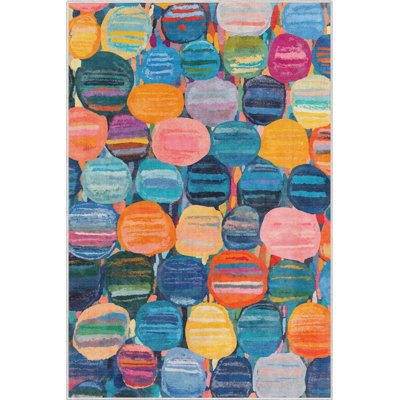 Abstract Nuances Multi Pebble Watercolor Area Rug