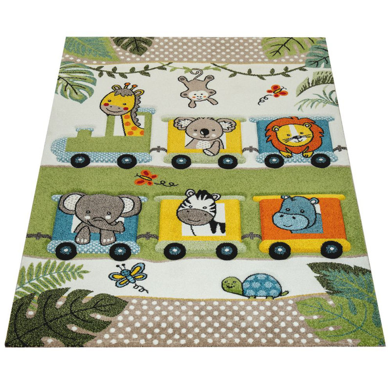 McCarthy Shag Green Rug, Rectangle 140 x 200cm