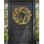 Couronne de porte d'entrée en herbe séchée artificielle de 61 cm (24 po) avec feuillage d'automne et baies, décor mural rustique pour la récolte d'automne et Thanksgiving