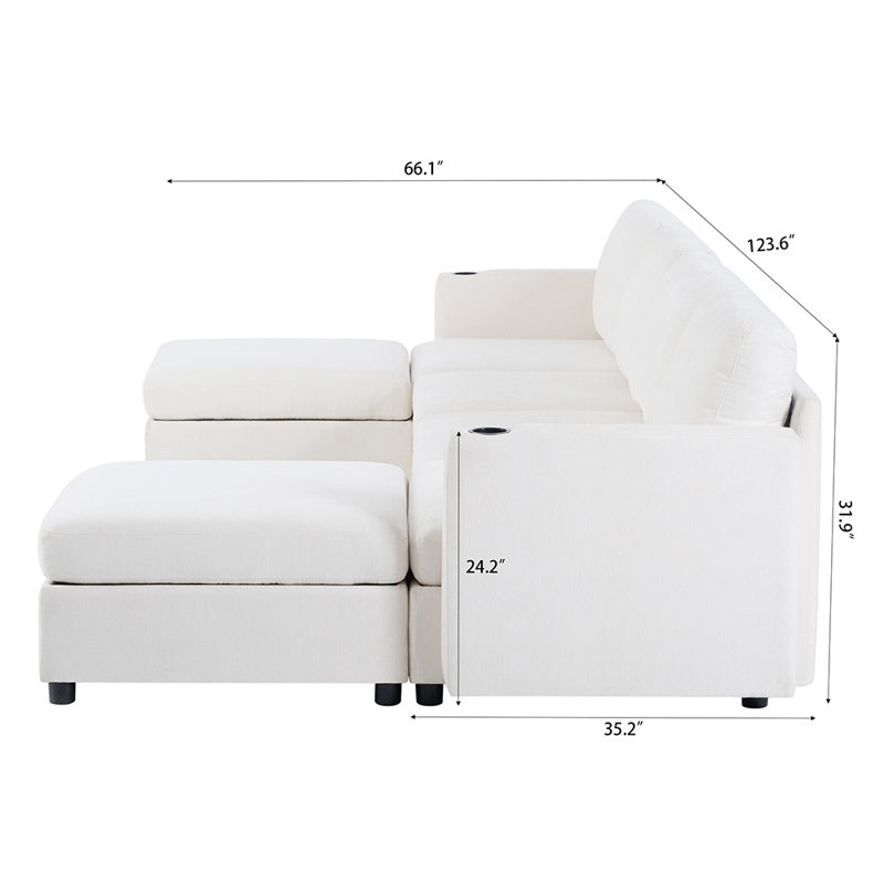 Modern Large Sectional Sofa U-Shape Modular Sectional Couch with Storage Function