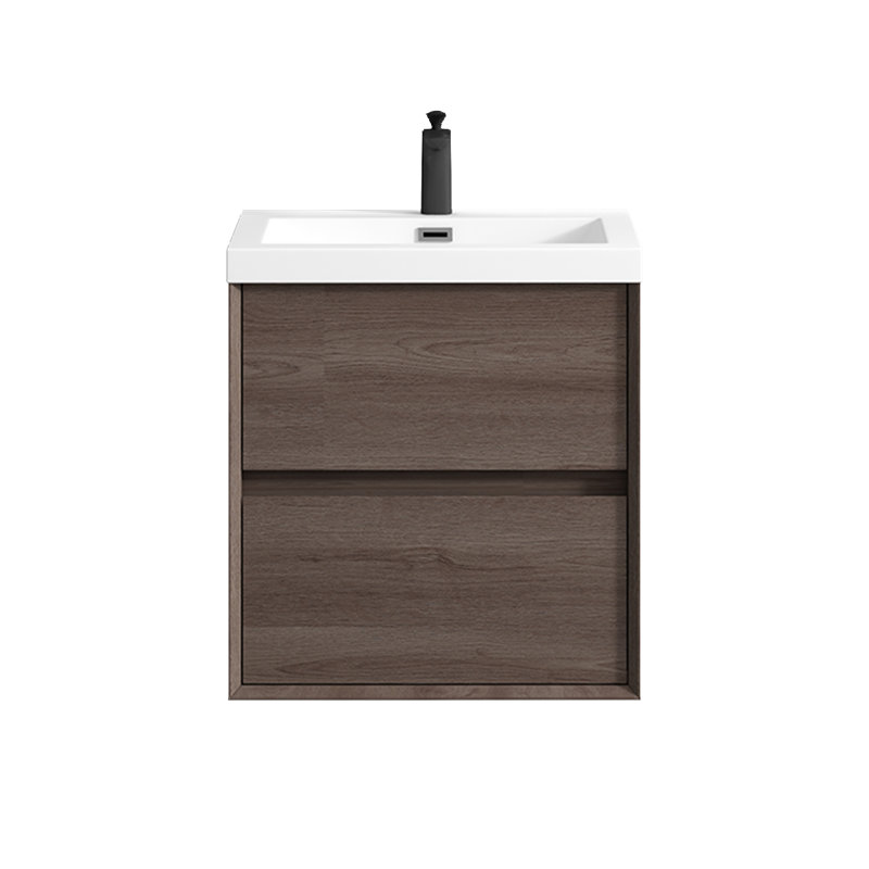 Seavy 23.4'' Single Bathroom Vanity with Acrylic Top, Red