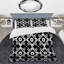 Ensemble de housse de couette moderne noir et noir quadrilobe VII-109156135