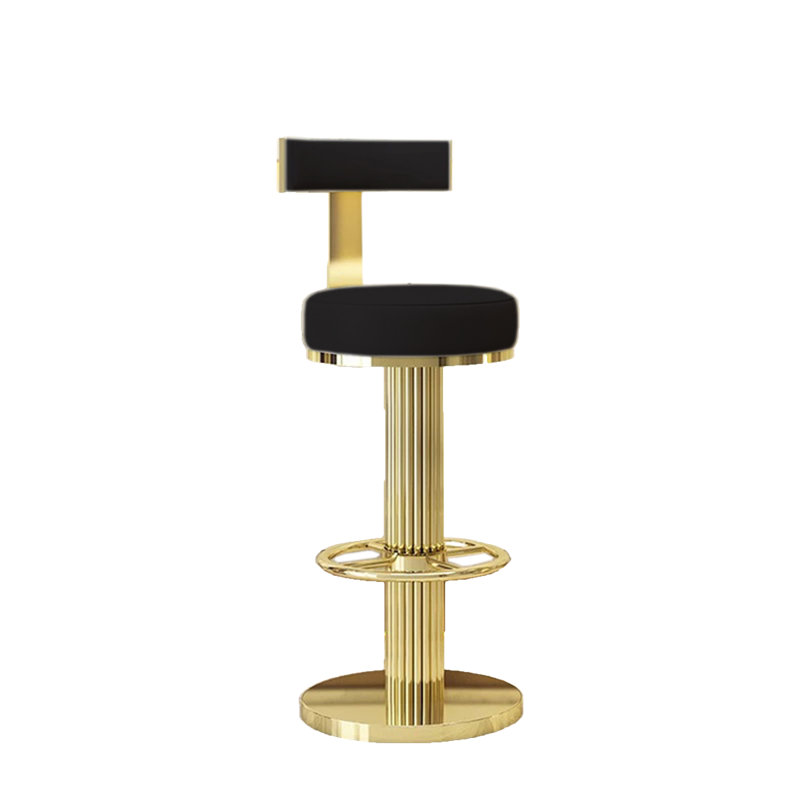 Sigolf Upholstered Stool with Metal Frame, Black
