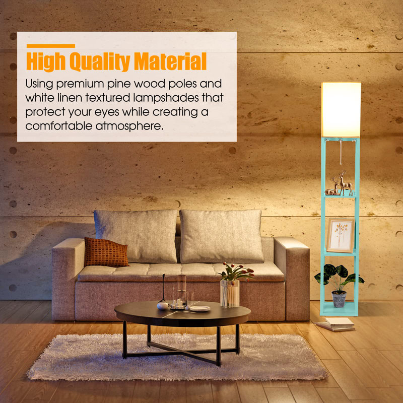 Aladina 158cm Green Column Floor Lamp with USB