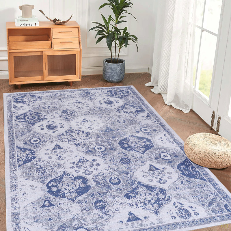 6X9 Area Rugs,  Washable Rug, Low-Pile, Non-Slip, Non-Shedding, Foldable, Kid & Pet Friendly - Area Rugs For Living Room, Bedroom, Kitchen (6' X 9')