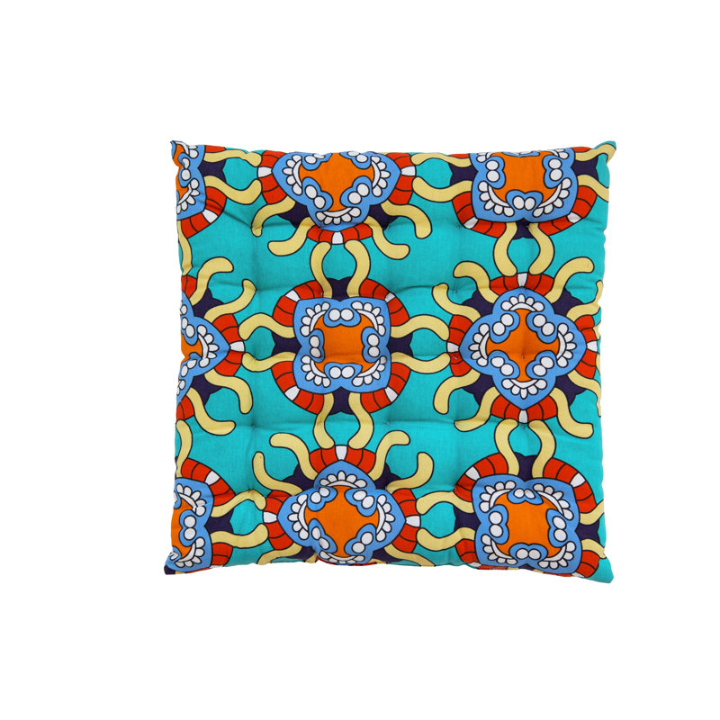 Sun with Flowers Garden Seat Cushion