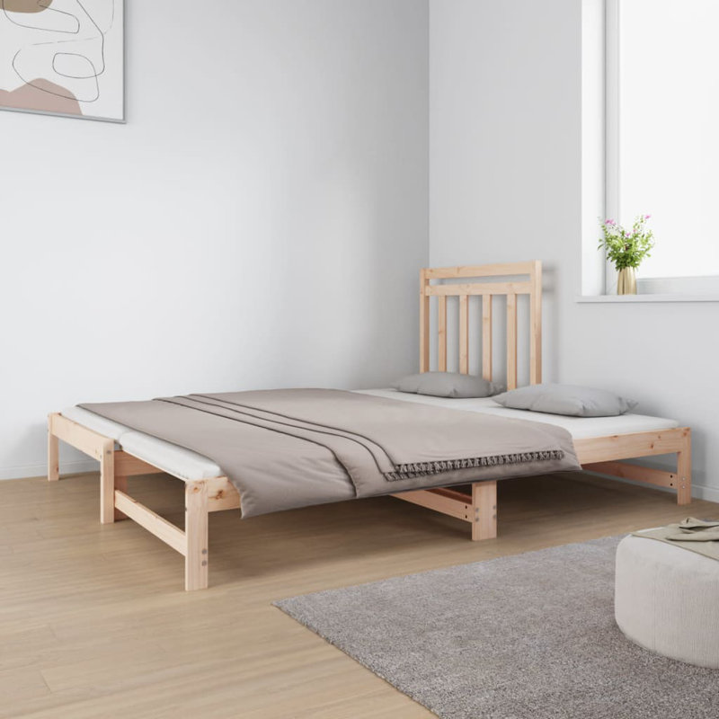 UK Single - DE 90 X 190 Cm Solid Wood Bed, Brown