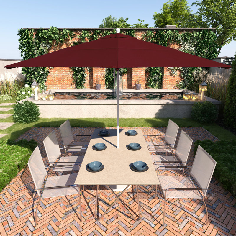 Parasol de marché 11 pi Freesia, Pierre noire, Sunbrella® régate Cabana
