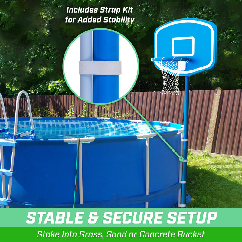 48" Blue Durable In-Ground Poolside Basketball Hoop Set