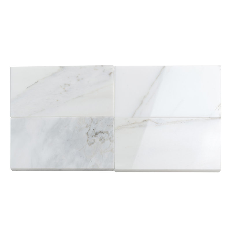 3" x 6" Marble Look Subway Wall & Floor Tile, White