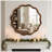 Wavy Round Solid Wood Frame Decorative Mirror-475731966-475731964