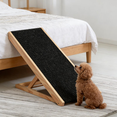 Pet Ramp For Cats With Mobility Issues, Adjustable Height In Four Positions, - Slip Pine Ramp, Foldable Height, Surface, Construction, Suitable Medium To Large Sized Pets