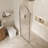 34"W x 78"H Fixed Framed Shower Panel Shower Screen with 3/8" Clear Easy-to-Clean Tempered Glass Door-110369194