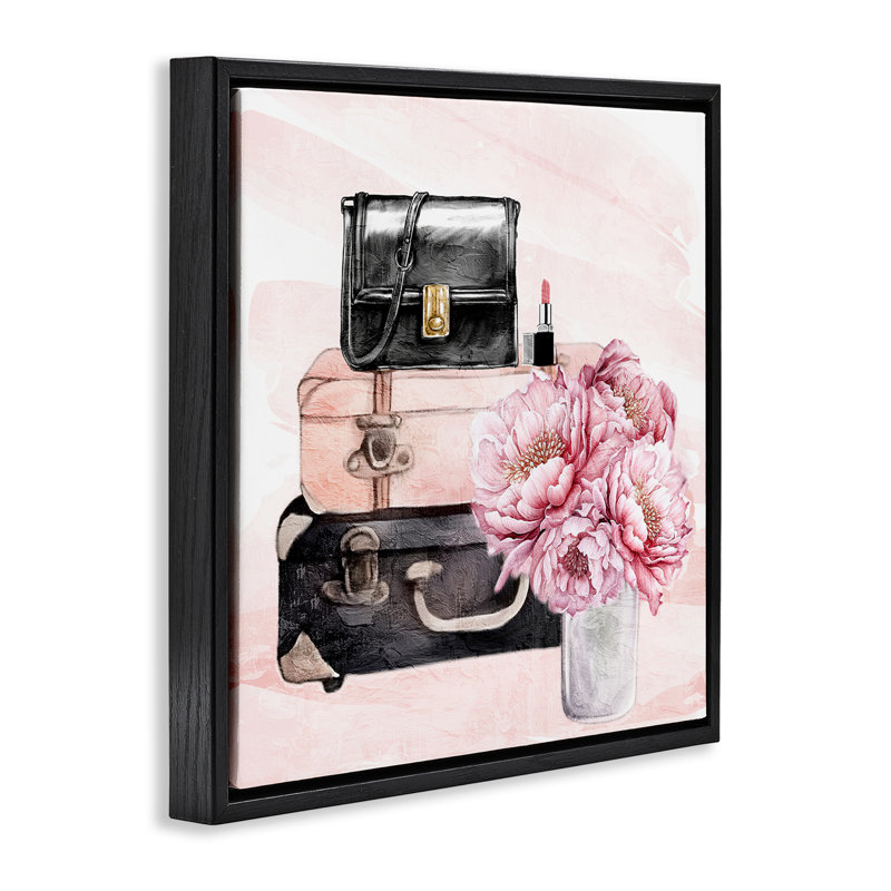 Cadre flottant Glam Time, par Kim Allen, Cadre flottant noir de jais, H 18 po x l 18 po