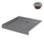 Base de douche en alcôve en acrylique gris mat 36 po x 36 po avec drain central Streamline-118934331