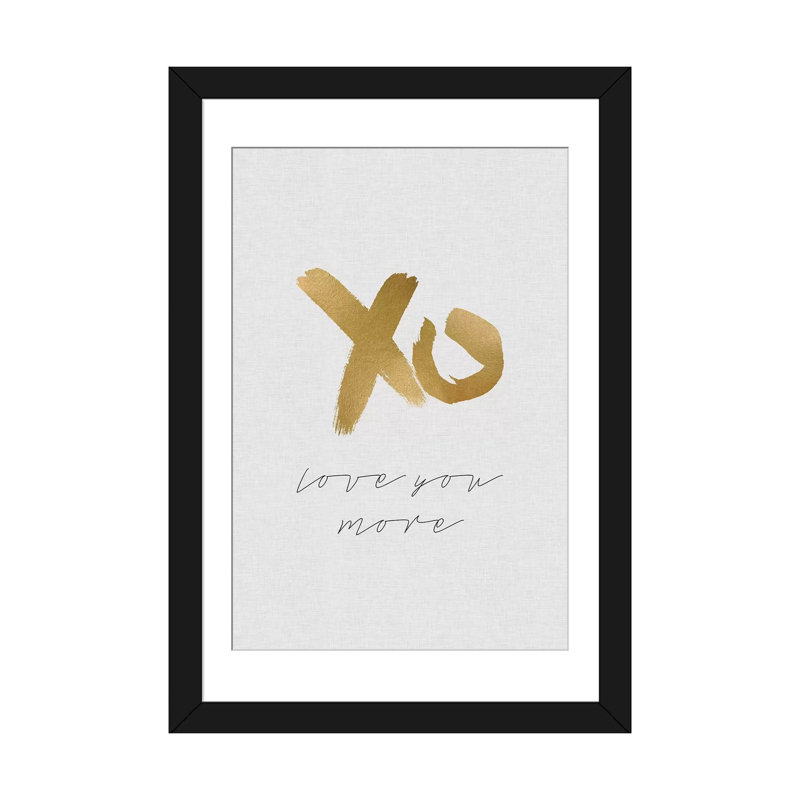 «Love You More», impression sur toile, H 32 po x l 24 po x P 1 po, Papier d'art encadré noir, Blanc