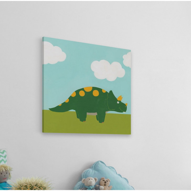 «Playtime Dino IV» par Pardo, reproduction sur toile tendue, H 12 po x l 12 po x P 1,5 po