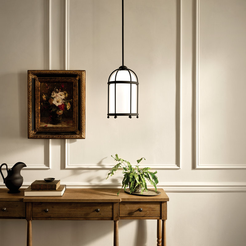 1 - Light Lantern Pendant, Textured Black