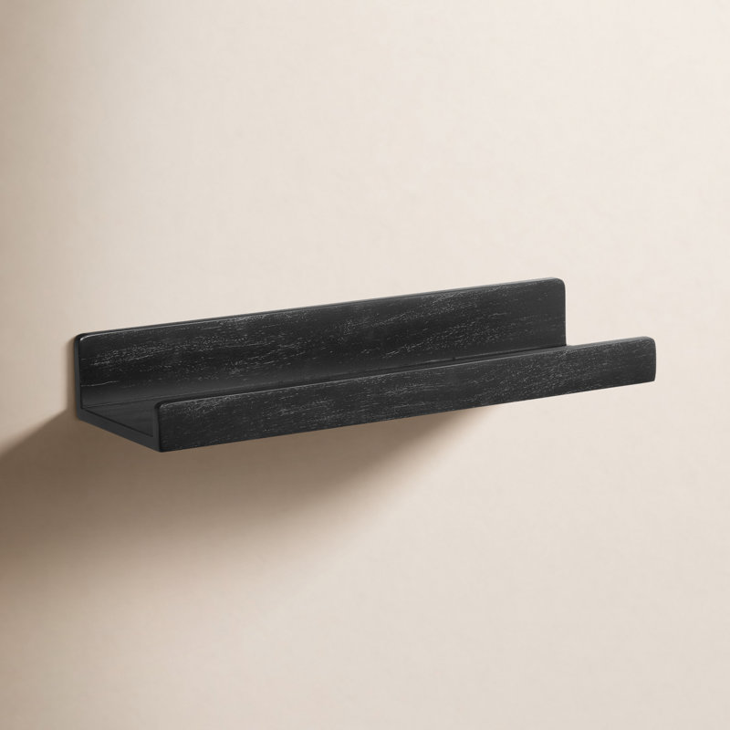 Tablettes murales Dezerea, H 3,5 po x l 24 po x P 7,25 po, Noir, noir, noir, noir