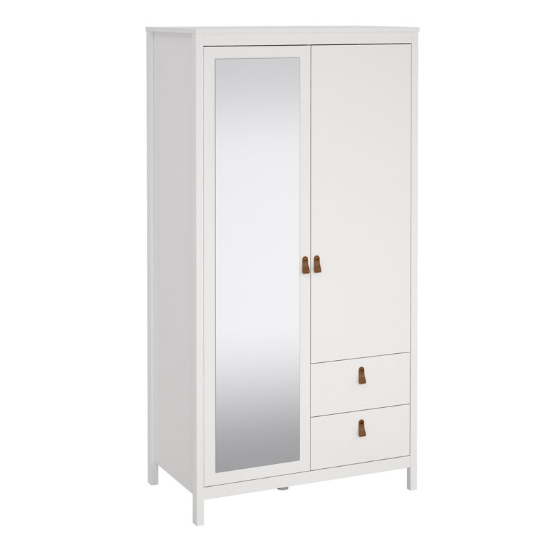 Aecca 2 Door Manufactured Wood Wardrobe, Matt White