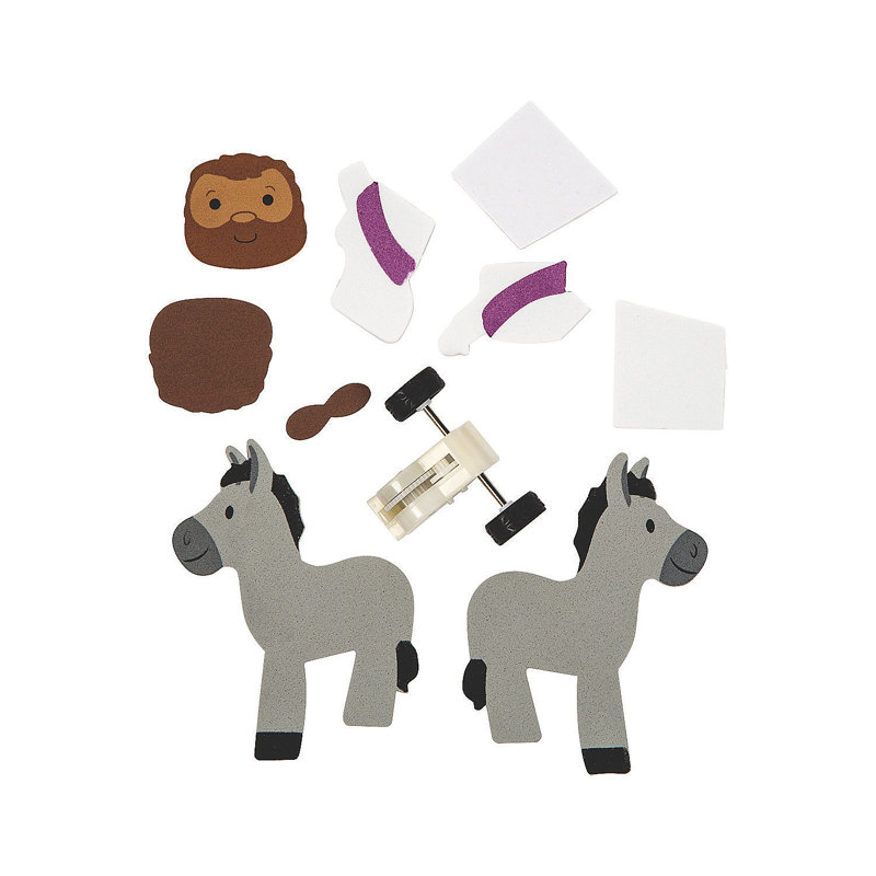 Ensemble d'artisanat escamotable Inkster Jesus On Donkey - Ensembles d'artisanat - 12 pièces