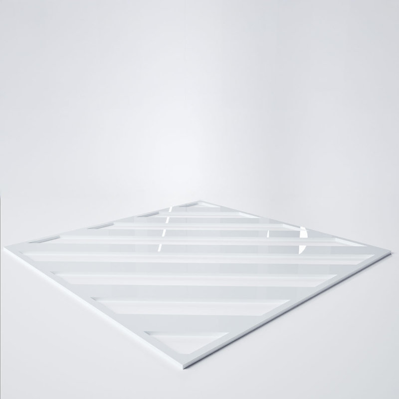 Rothwell Decorative Fretwork Acrylic Wall Panels, Small, 11 3/8"W x 11 3/8"H x 1/8"T, White, White