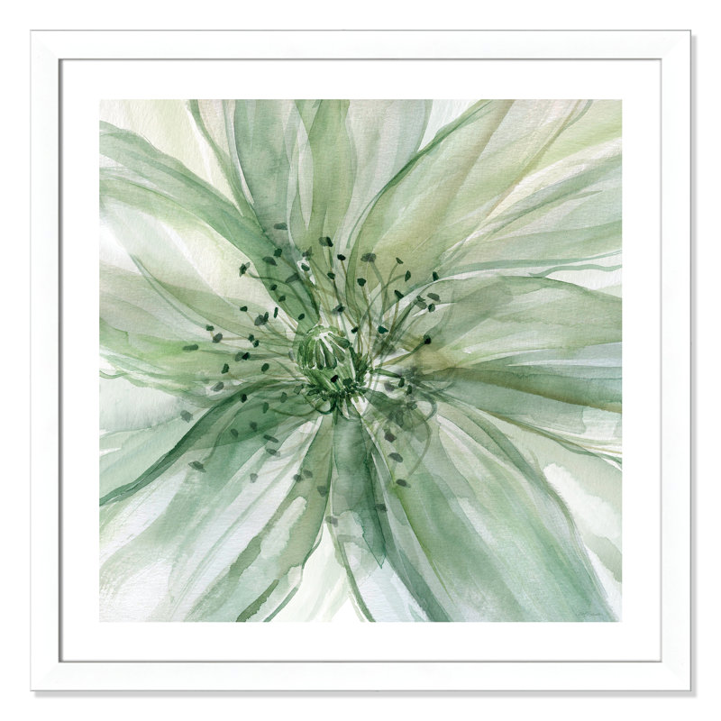 Macro fleur de sauge II - peinture encadrée, H 33,5 po x l 33,5 po x P 1,25 po, Blanc mat