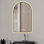 Miroir arqué à DEL pour la salle de bain, affichage de l'heure et de la température, rétroéclairage, antibuée, à intensité variable, avec trois températures de couleur - Miroir de salle de bain moderne, parfait pour un évier, cadre noir